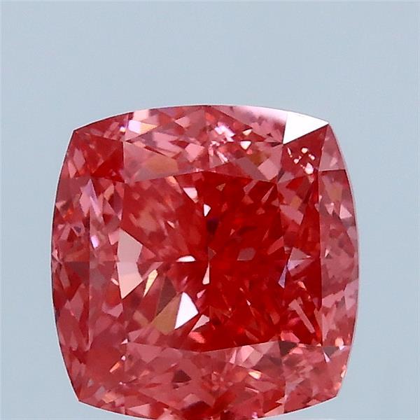 2.06 Carat Square Cushion Lab Grown Diamond, Fancy Vivid Pink Color, VVS2 Clarity