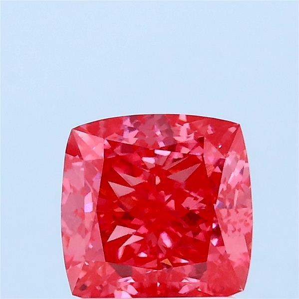 1.57 Carat Square Cushion Lab Grown Diamond, Fancy Vivid Pink Color, VVS2 Clarity