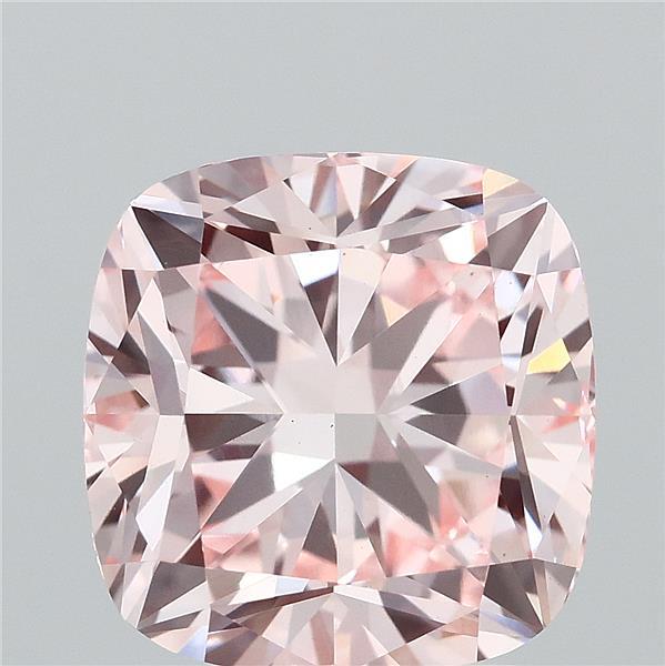 3.07 Carat Square Cushion Lab Grown Diamond, Fancy Intense Pink Color, VS1 Clarity