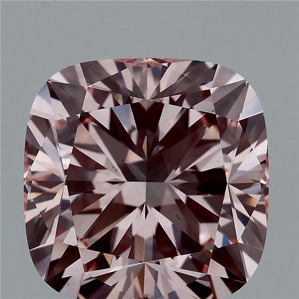 4.50 Carat Square Cushion Lab Grown Diamond, Fancy Intense Pink Color, VS2 Clarity