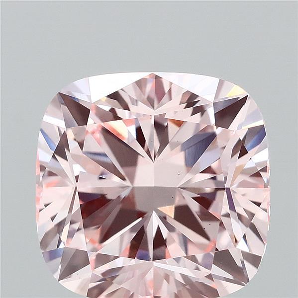 3.04 Carat Square Cushion Lab Grown Diamond, Fancy Intense Pink Color, VS2 Clarity
