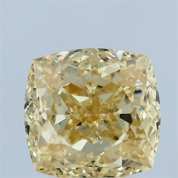 1.66 Carat Square Cushion Lab Grown Diamond, Fancy Intense Yellow Color, VVS2 Clarity