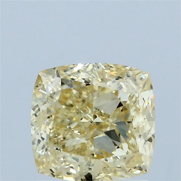 1.51 Carat Square Cushion Lab Grown Diamond, Fancy Intense Yellow Color, VVS2 Clarity