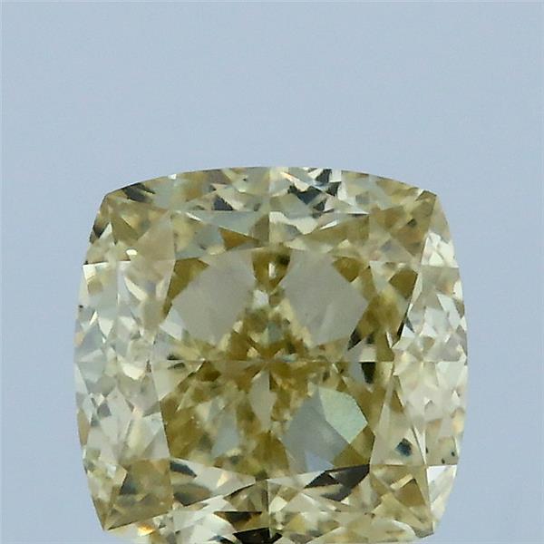 2.07 Carat Square Cushion Lab Grown Diamond, Fancy Yellow Color, VS1 Clarity