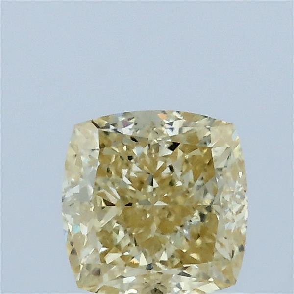 1.07 Carat Square Cushion Lab Grown Diamond, Fancy Intense Yellow Color, VS2 Clarity