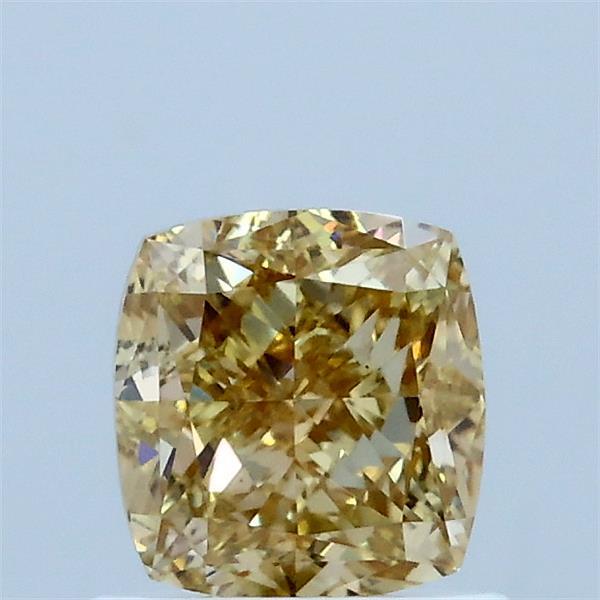 1.01 Carat Square Cushion Lab Grown Diamond, Fancy Intense Yellow Color, VS1 Clarity