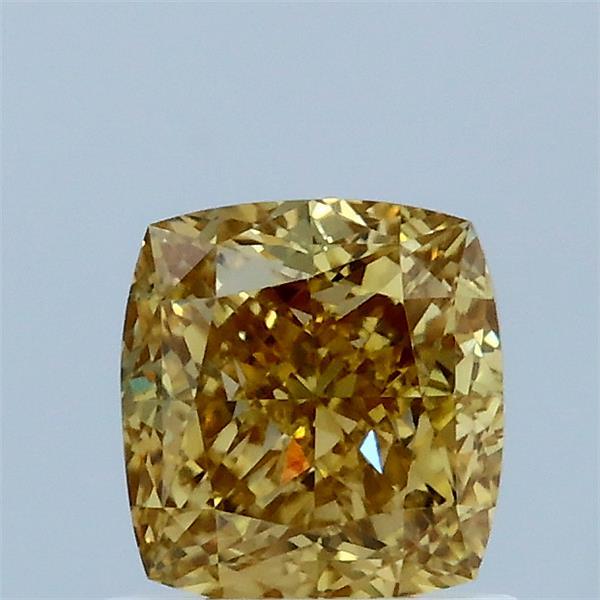 1.11 Carat Square Cushion Lab Grown Diamond, Fancy Intense Yellow Color, VVS2 Clarity
