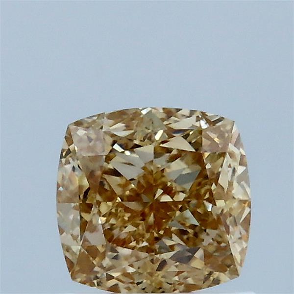 1.06 Carat Square Cushion Lab Grown Diamond, Fancy Yellow Color, VVS2 Clarity