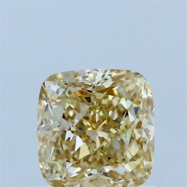 1.03 Carat Square Cushion Lab Grown Diamond, Light Yellow Color, VVS2 Clarity