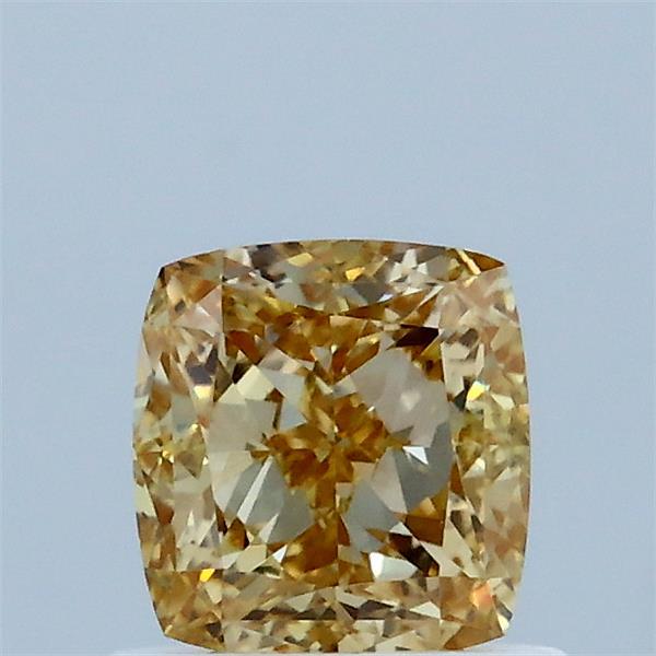 1.04 Carat Square Cushion Lab Grown Diamond, Fancy Yellow Color, VS1 Clarity