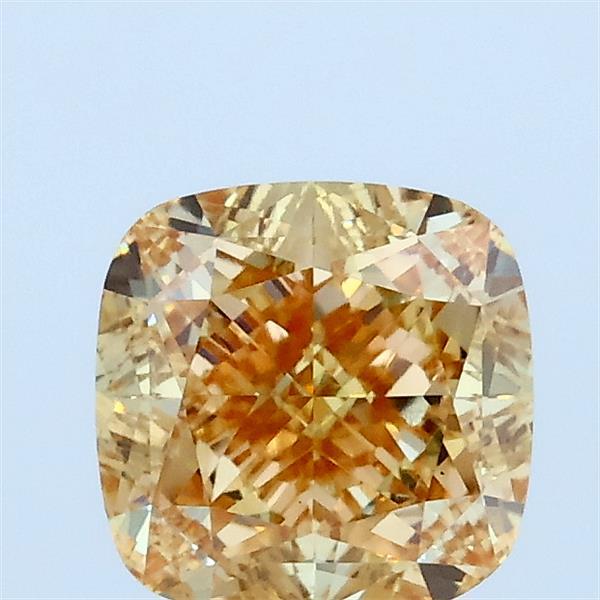 1.55 Carat Square Cushion Lab Grown Diamond, Fancy Brownish Yellow Color, VS1 Clarity
