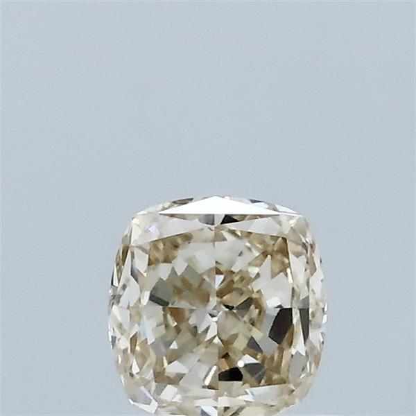 0.52 Carat Square Cushion Lab Grown Diamond, Light Yellow Color, VVS2 Clarity
