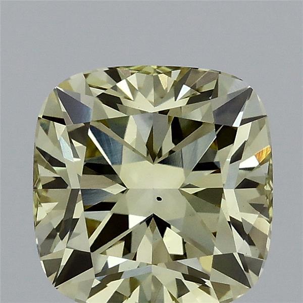 2.04 Carat Square Cushion Lab Grown Diamond, Fancy Yellow Color, VS2 Clarity