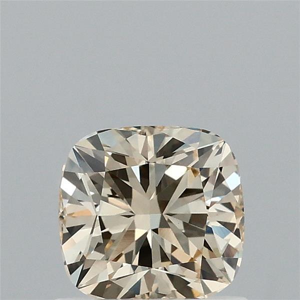 0.81 Carat Square Cushion Lab Grown Diamond, Fancy Intense Yellow Color, VS1 Clarity