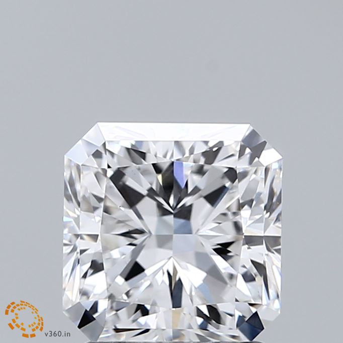 2.02 Carat Square Radiant Lab Grown Diamond, Excellent Polish, D Color, VS1 Clarity