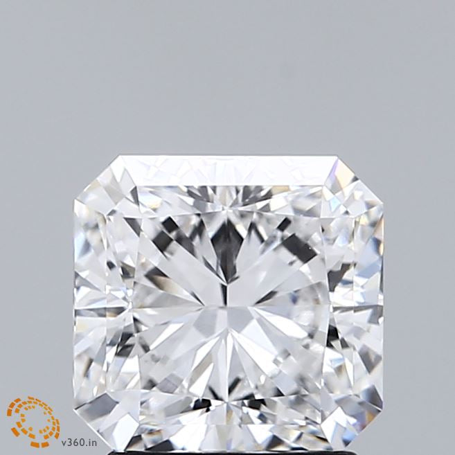2.03 Carat Square Radiant Lab Grown Diamond, Excellent Polish, D Color, VVS2 Clarity