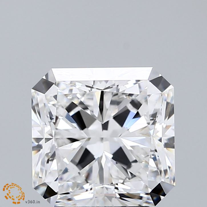 3.02 Carat Square Radiant Lab Grown Diamond, Excellent Polish, E Color, VVS2 Clarity