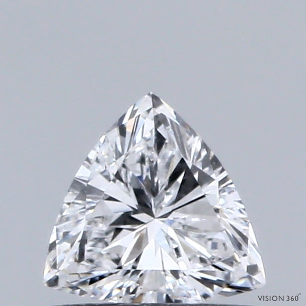 0.39 Carat Triangular Lab Grown Diamond, Very Good Polish, D Color, VVS2 Clarity