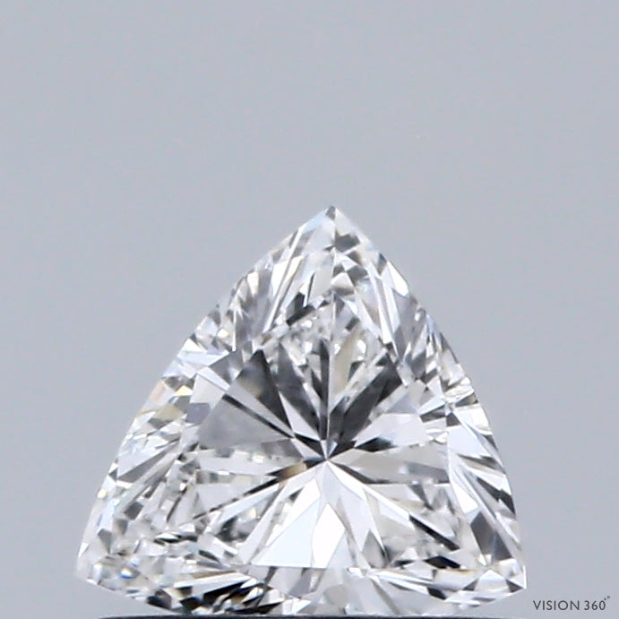 0.51 Carat Triangular Lab Grown Diamond, Very Good Polish, E Color, VVS2 Clarity