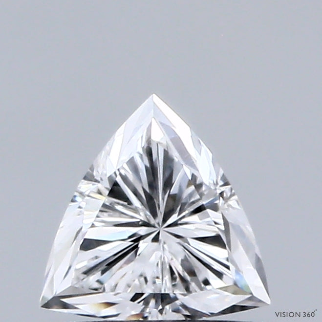 0.54 Carat Triangular Lab Grown Diamond, Very Good Polish, D Color, VVS2 Clarity