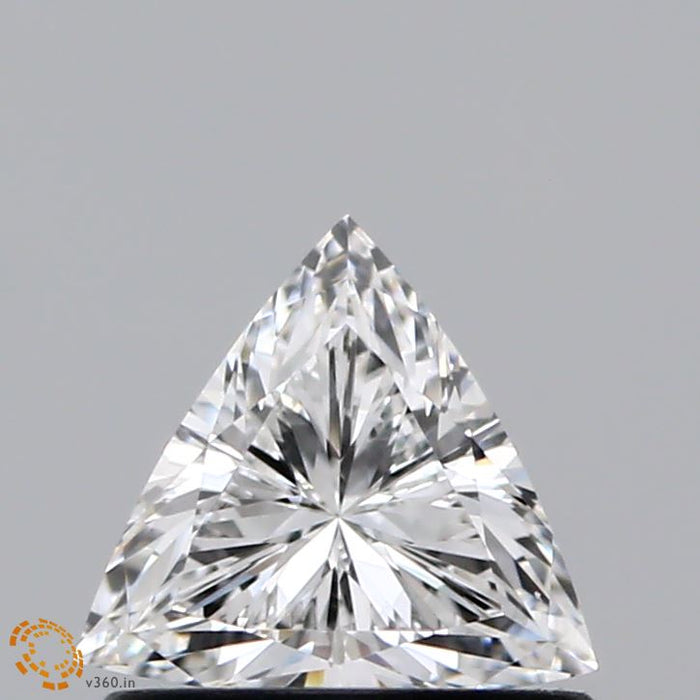0.59 Carat Triangular Lab Grown Diamond, Excellent Polish, E Color, VS1 Clarity