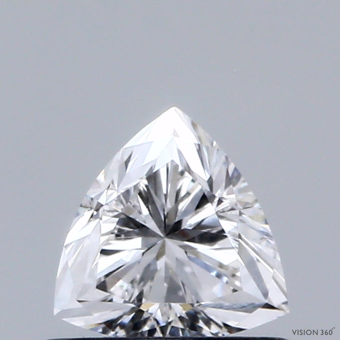 0.63 Carat Triangular Lab Grown Diamond, Excellent Polish, E Color, VVS1 Clarity