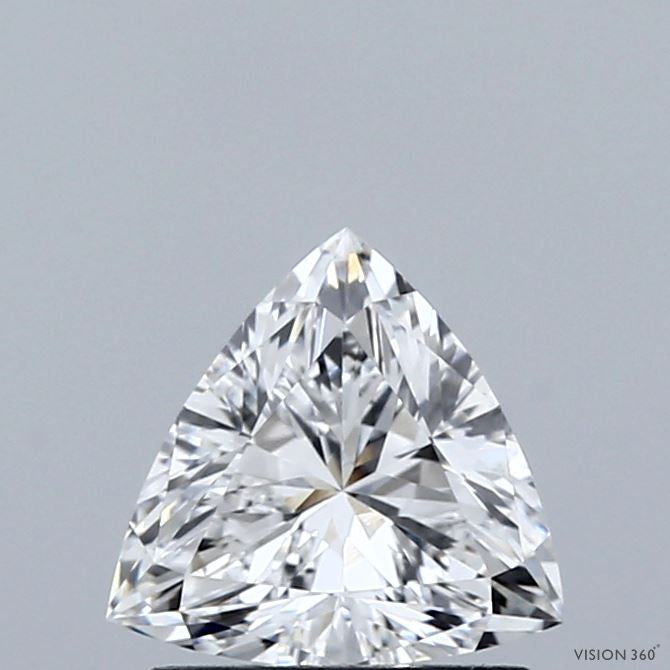 0.97 Carat Triangular Lab Grown Diamond, Excellent Polish, D Color, VVS2 Clarity
