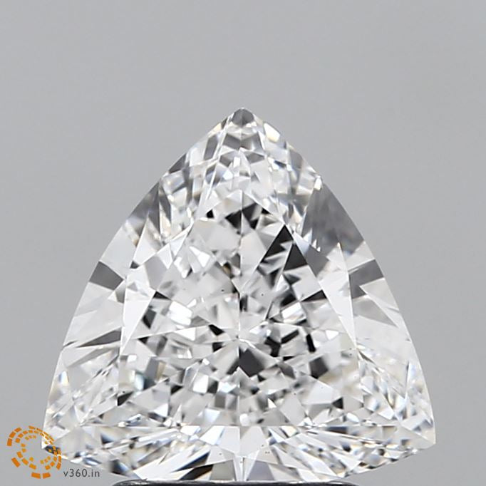 1.57 Carat Triangular Lab Grown Diamond, Excellent Polish, D Color, VS1 Clarity