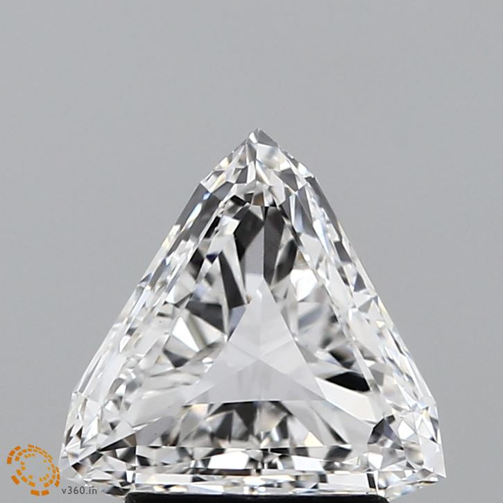 1.63 Carat Triangular Lab Grown Diamond, Excellent Polish, E Color, VVS2 Clarity