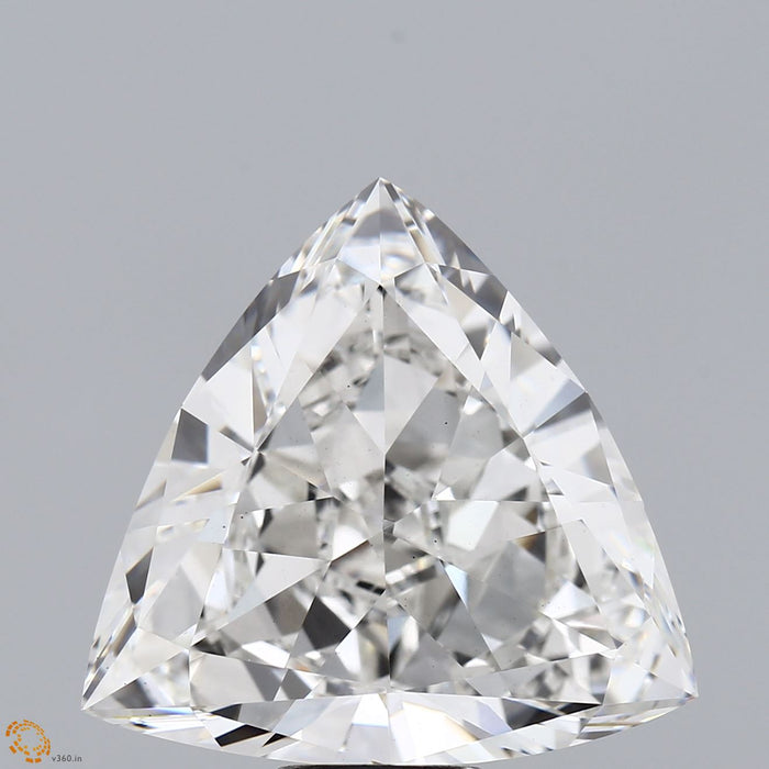 9.61 Carat Triangular Lab Grown Diamond, Excellent Polish, F Color, VVS2 Clarity