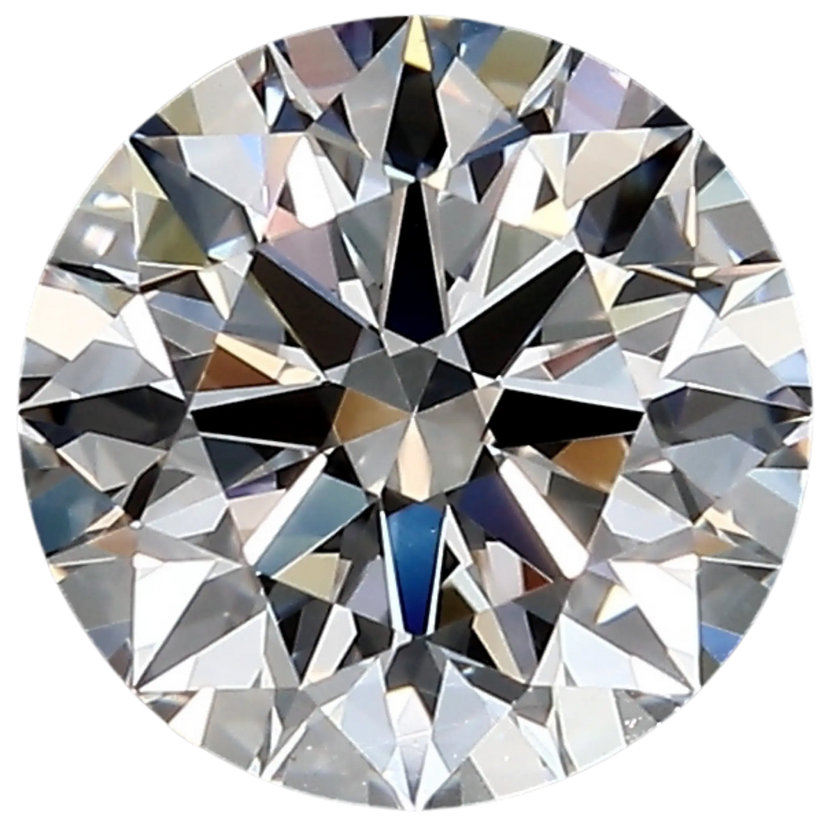 Face-up round brilliant diamond shown to scale