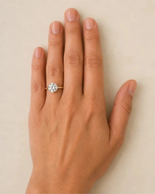 2.00 carat diamond on a hand, for size reference