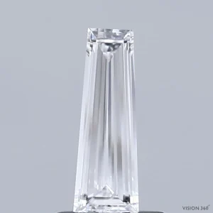 0.44 Carat Baguette Lab Grown Diamond, Excellent Polish, D Color, VVS2 Clarity