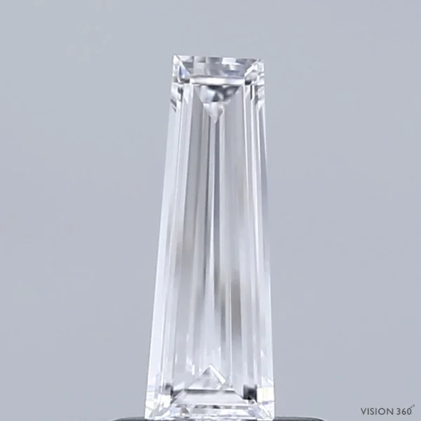 0.44 Carat Baguette Lab Grown Diamond, Excellent Polish, D Color, VVS2 Clarity