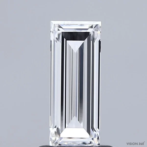 CC-BA-091-EX-D-VVS2-NGB-10-669-A 0.91 Carat Baguette Lab Grown Diamond, Excellent Polish, D Color, VVS2 Clarity