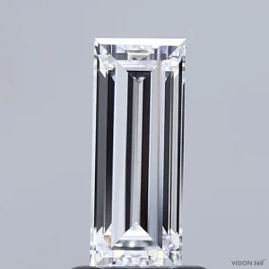 0.93 Carat Baguette Lab Grown Diamond, Excellent Polish, D Color, VVS2 Clarity