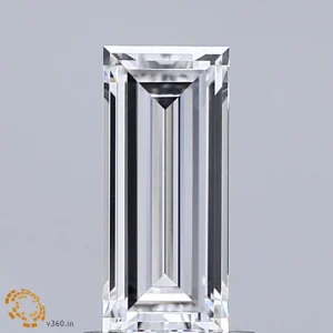 0.97 Carat Baguette Lab Grown Diamond, Excellent Polish, D Color, VVS2 Clarity
