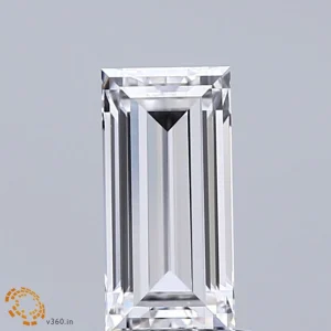 0.97 Carat Baguette Lab Grown Diamond, Excellent Polish, D Color, VVS2 Clarity