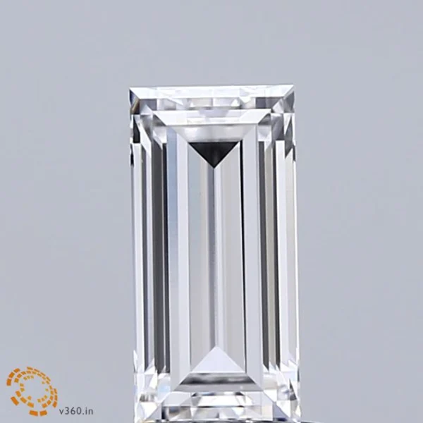 0.97 Carat Baguette Lab Grown Diamond, Excellent Polish, D Color, VVS2 Clarity