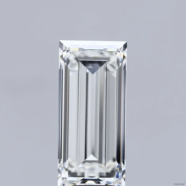 10.00 Carat Baguette Lab Grown Diamond, Excellent Polish, F Color, VVS2 Clarity