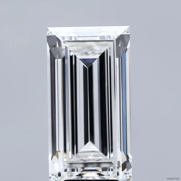 10.01 Carat Baguette Lab Grown Diamond, Excellent Polish, F Color, VVS2 Clarity