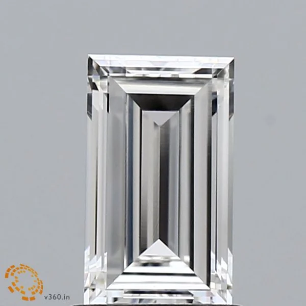 1.05 Carat Baguette Lab Grown Diamond, Excellent Polish, G Color, VVS2 Clarity