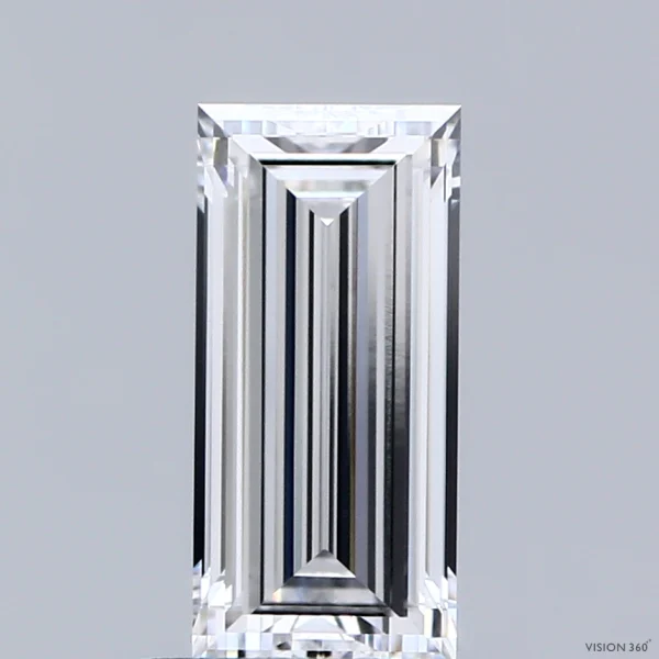 1.06 Carat Baguette Lab Grown Diamond, Excellent Polish, D Color, VVS2 Clarity