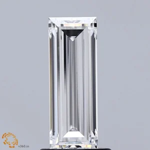 1.21 Carat Baguette Lab Grown Diamond, Excellent Polish, E Color, VS1 Clarity