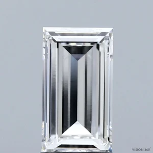 1.35 Carat Baguette Lab Grown Diamond, Excellent Polish, F Color, VVS2 Clarity