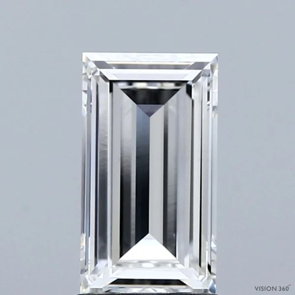 1.35 Carat Baguette Lab Grown Diamond, Excellent Polish, F Color, VVS2 Clarity