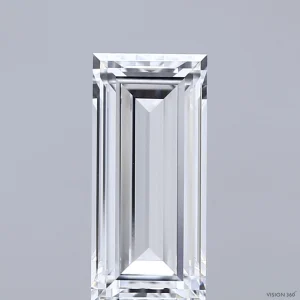 2.08 Carat Baguette Lab Grown Diamond, Excellent Polish, D Color, VVS2 Clarity