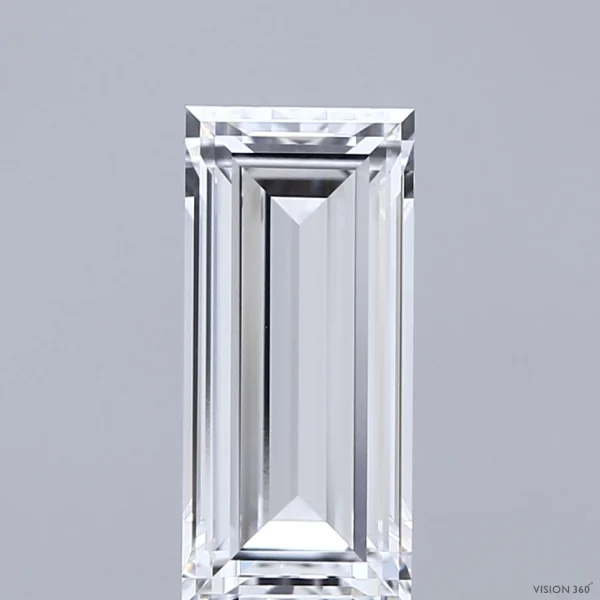 2.08 Carat Baguette Lab Grown Diamond, Excellent Polish, D Color, VVS2 Clarity