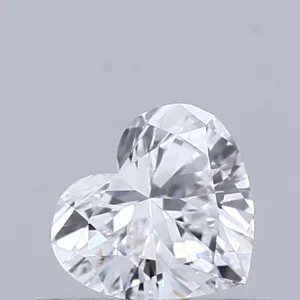 0.41 Carat Heart Lab Grown Diamond, Very Good Polish, E Color, VVS2 Clarity