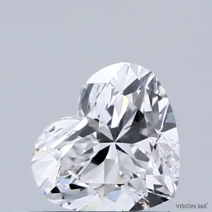 0.42 Carat Heart Lab Grown Diamond, Very Good Polish, D Color, VVS2 Clarity